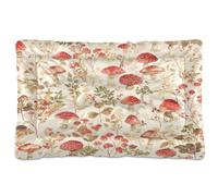 Ttgoth Vintage Mushroom Dog Bed Mat Crate Pad Soft Washable Kennel Pad Pet Sleeping Mat with Anti-Slip Bottom for Large Medium Small Dogs, 45.7x60.9 cm