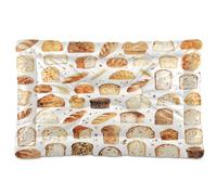 Ttgoth Watercolor Bread Dog Bed Mat Crate Pad Soft Washable Kennel Pad Pet Sleeping Mat with Anti-Slip Bottom for Large Medium Small Dogs, 45.7x60.9 cm