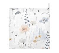 Ttgoth Watercolor Flowers Baby Muslin Washcloths, 5 Pack 4-Layer Cotton Face Towels with Hanging Loop, Soft Absorbent Wash Cloths for Newborns, 30 x 30 cm