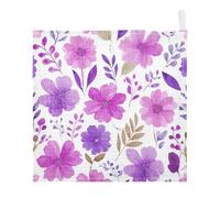 Ttgoth Watercolor Flowers Baby Muslin Washcloths, 5 Pack 4-Layer Cotton Face Towels with Hanging Loop, Soft Absorbent Wash Cloths for Newborns, 30 x 30 cm
