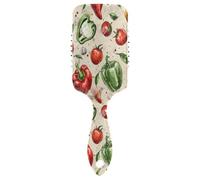 Ttgoth Watercolour Vegetables Hair Brush for Women & Men Anti Static Air Cushion Comb Paddle Detangler Hairbrush Detangling Brush for Curly, Straight, Wet or Dry Hair