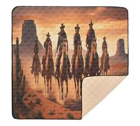 Ttgoth Western Cowboy Baby Play Mat for Floor 127x127cm Soft Foldable Crawling Mat Waterproof Non-Slip Floor Mat Kids Playmat for Infants Babies Toddlers