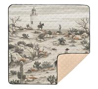 Ttgoth Western Desert Baby Play Mat for Floor 127x127cm Soft Foldable Crawling Mat Waterproof Non-Slip Floor Mat Kids Playmat for Infants Babies Toddlers