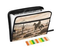 Ttgoth Westside Cowboy Accordion File Organizer 13 Pockets Expanding File Folder with Labels A4 Document Holder Portable Receipt & Document Organizer for School, Office & Business