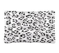 Ttgoth White Leopard Print Dog Bed Mat Crate Pad Soft Washable Kennel Pad Pet Sleeping Mat with Anti-Slip Bottom for Large Medium Small Dogs, 45.7x60.9 cm