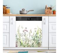 Ttgoth Wild Flower Butterfly Dishwasher Magnet Cover Decorative Magnetic Dish Washer Front Door Cover Panel Decal Trimmable Magnet Sticker for Kitchen Appliance Decor 23 x 26 Inch