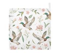Ttgoth Wild Geese Baby Muslin Washcloths, 5 Pack 4-Layer Cotton Face Towels with Hanging Loop, Soft Absorbent Wash Cloths for Newborns, 30 x 30 cm