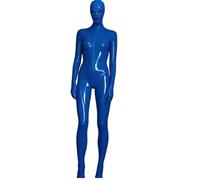TTHFEOMDFJN Latex Rubber Gummi Catsuit Suit Uniform Cosplay Handmade Coat Party Mask,XL,blue