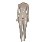TTHFEOMDFJN Latex Rubber Gummi Catsuit Suit Uniform Cosplay Handmade Coat Party Transparent,XL,white