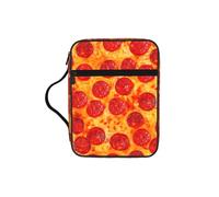 TTIGLHOH 3D Pizza Pepperoni Printed Bible Storage Bag, Water Resistant Oxford Cloth Carrier, Church Study Organizer Case
