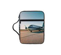 TTIGLHOH Airplane Printed Bible Storage Bag, Water Resistant Oxford Cloth Carrier, Church Study Organizer Case