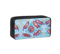 TTIGLHOH Animal Cute Brown Otters Printed Wide-Open Pen Bag, Soft Fabric High Capacity Case, Aesthetic Stationery for School Use
