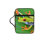 TTIGLHOH Animal Frog Leaf Leaves Printed Bible Storage Bag, Water Resistant Oxford Cloth Carrier, Church Study Organizer Case