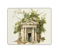 TTIGLHOH Antique Building With Roman Olive Branch And Greek Thick Desk Pad Mouse Mat With Lock Stitch Edge, Stable Non-Slip Surface For Computer Use