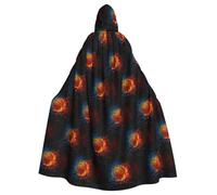 TTIGLHOH Basketball Flames And Waterdrops Printing Large Hooded Cloak Adult Halloween Hooded 57.8 Inches Long Ideal For Wizard Robe