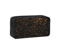 TTIGLHOH Black and Gold Wallpaper Printed Wide-Open Pen Bag, Soft Fabric High Capacity Case, Aesthetic Stationery for School Use