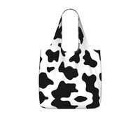 TTIGLHOH Black and White Cow Print Printed Reusable Shopping Bag Foldable, Lightweight Tote Bag 25L for Grocery Travel Commuting