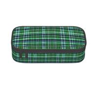 TTIGLHOH Blue and Green Scottish Tartan Large Capacity Pencil Case,Stylish Pen Bags Pencils Pouch Organizer for Office College School
