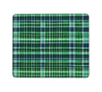 TTIGLHOH Blue And Green Scottish Tartan Thick Desk Pad Mouse Mat With Lock Stitch Edge, Stable Non-Slip Surface For Computer Use