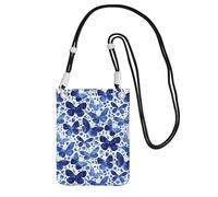 TTIGLHOH Blue Butterflies Printing Travel Small Crossbody Bag Phone Purses With Shoulder Strap For Passport Smartphone Wallet