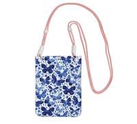 TTIGLHOH Blue Butterflies Printing Travel Small Crossbody Bag Phone Purses With Shoulder Strap For Passport Smartphone Wallet