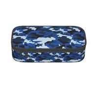 TTIGLHOH Blue Camo Large Capacity Pencil Case,Stylish Pen Bags Pencils Pouch Organizer for Office College School