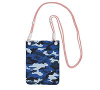 TTIGLHOH Blue Camo Printing Travel Small Crossbody Bag Phone Purses With Shoulder Strap For Passport Smartphone Wallet