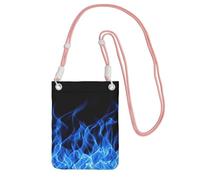 TTIGLHOH Blue Flame Printing Travel Small Crossbody Bag Phone Purses With Shoulder Strap For Passport Smartphone Wallet