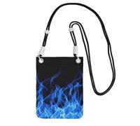 TTIGLHOH Blue Flame Printing Travel Small Crossbody Bag Phone Purses With Shoulder Strap For Passport Smartphone Wallet