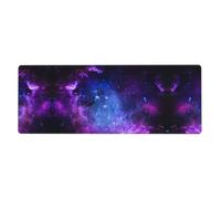 TTIGLHOH Blue galaxy Keyboard and Mouse Pad, Extra Large Desk Cover, Spill Resistance Mat for Smooth Tracking