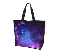 TTIGLHOH Blue Galaxy Printed Women'S Tote Bag, Reusable Shoulder Bag, Large Handbags For Work, School, Shopping, And Outdoor Activities