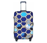 TTIGLHOH Blue Hexagons and Diamond Printing Travel Ready Scratch Protection Excludes Suitcase Cover Prevents Luggage Mix Up