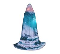 TTIGLHOH Blue Ocean Wave Long Cape Outfit For Teenagers Cosplay Gear Masquerade Vampire Witch Halloween Party Costume