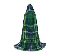 TTIGLHOH Blue Scottish Tartan Long Cape Outfit For Teenagers Cosplay Gear Masquerade Vampire Witch Halloween Party Costume