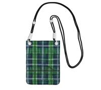 TTIGLHOH Blue Scottish Tartan Printing Travel Small Crossbody Bag Phone Purses With Shoulder Strap For Passport Smartphone Wallet