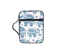 TTIGLHOH Boho Elephant Printed Bible Storage Bag, Water Resistant Oxford Cloth Carrier, Church Study Organizer Case