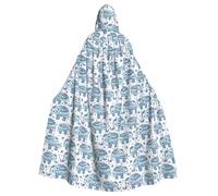 TTIGLHOH Boho Elephant Printing Large Hooded Cloak Adult Halloween Hooded 57.8 Inches Long Ideal For Wizard Robe
