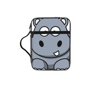 TTIGLHOH Cartoon Hippo Printed Bible Storage Bag, Water Resistant Oxford Cloth Carrier, Church Study Organizer Case