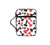 TTIGLHOH Chess Pattern Printed Bible Storage Bag, Water Resistant Oxford Cloth Carrier, Church Study Organizer Case