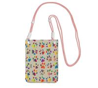 TTIGLHOH Colorful Dog Paw Printing Travel Small Crossbody Bag Phone Purses With Shoulder Strap For Passport Smartphone Wallet