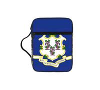 TTIGLHOH Connecticut State Flag Printed Bible Storage Bag, Water Resistant Oxford Cloth Carrier, Church Study Organizer Case