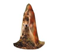 TTIGLHOH Cute Baby Fox Long Cape Outfit For Teenagers Cosplay Gear Masquerade Vampire Witch Halloween Party Costume