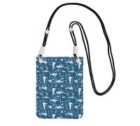 TTIGLHOH Cute Blue Fish Printing Travel Small Crossbody Bag Phone Purses With Shoulder Strap For Passport Smartphone Wallet