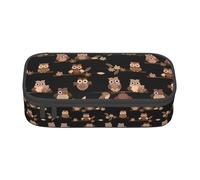 TTIGLHOH Cute Brown Cartoon Owls Large Capacity Pencil Case,Stylish Pen Bags Pencils Pouch Organizer for Office College School