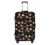 TTIGLHOH Cute Brown Cartoon Owls Printing Travel Ready Scratch Protection Excludes Suitcase Cover Prevents Luggage Mix Up