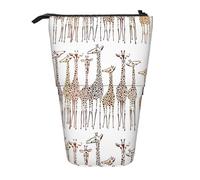 TTIGLHOH Cute Cartoon Funny Giraffes Standing Pencil Case for Girls Boys,Telescopic Pen Pouch for Kids Big Capacity for School