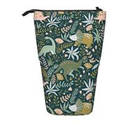 TTIGLHOH Cute Dinosaur Standing Pencil Case for Girls Boys,Telescopic Pen Pouch for Kids Big Capacity for School