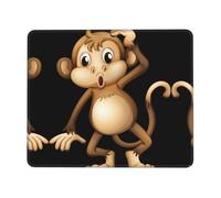 TTIGLHOH Cute Monkey Thick Desk Pad Mouse Mat With Lock Stitch Edge, Stable Non-Slip Surface For Computer Use