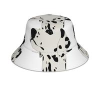 TTIGLHOH Dalmatian Print Double Sided Sun Hat, Reflective Outdoor Hat, Reversible Bucket Hat for Hiking and Beach Black