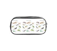 TTIGLHOH Different Types of Lizard Printed Transparent Pen Case, Waterproof Cosmetic Organizer, Portable Carryall for Art Tools